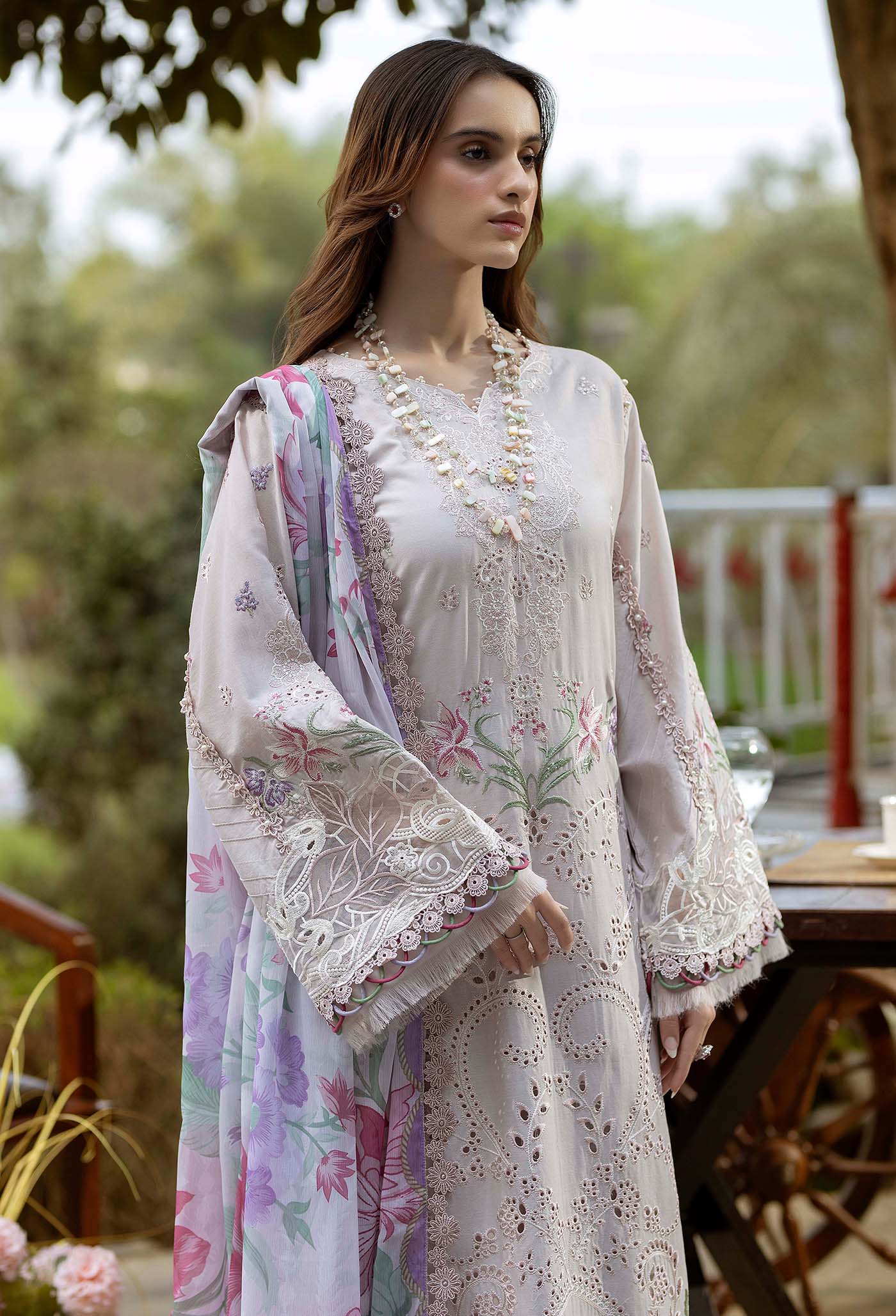 Adan's Libas Gardenia Embroiderd Unstitched Lawn 3 Piece
