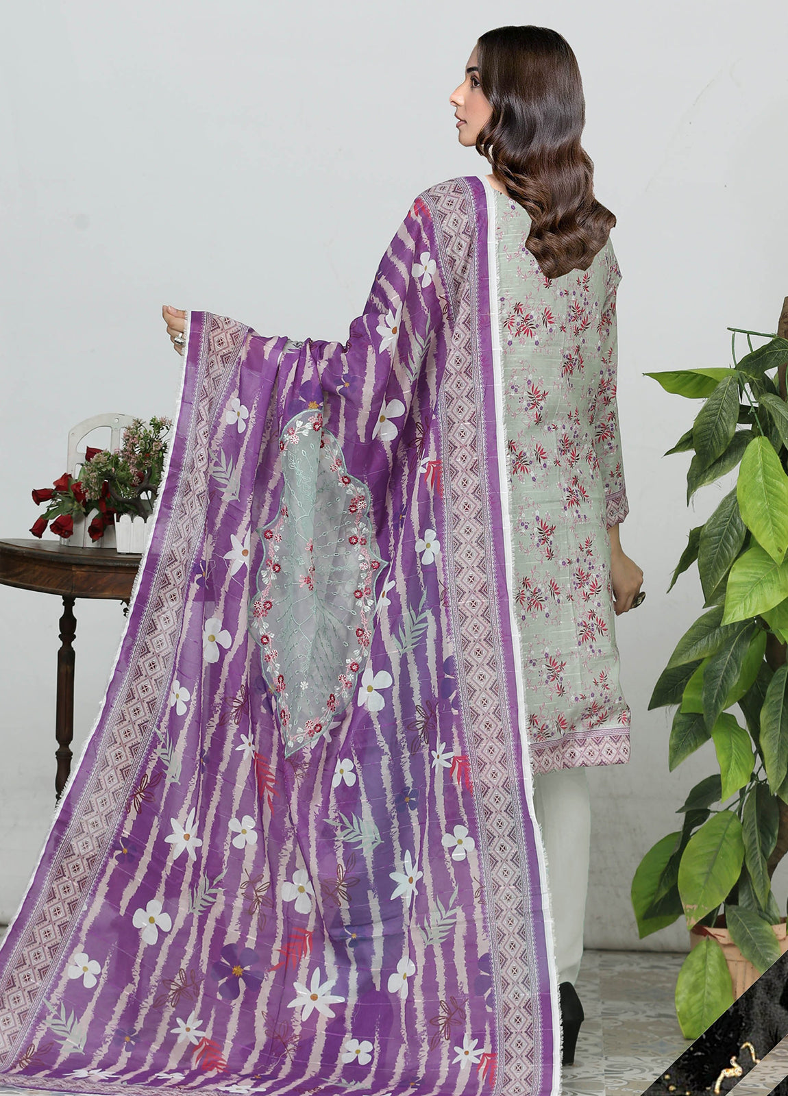 Sui Dhaga Embroidered Printed Lawn Unstitched 3pcs