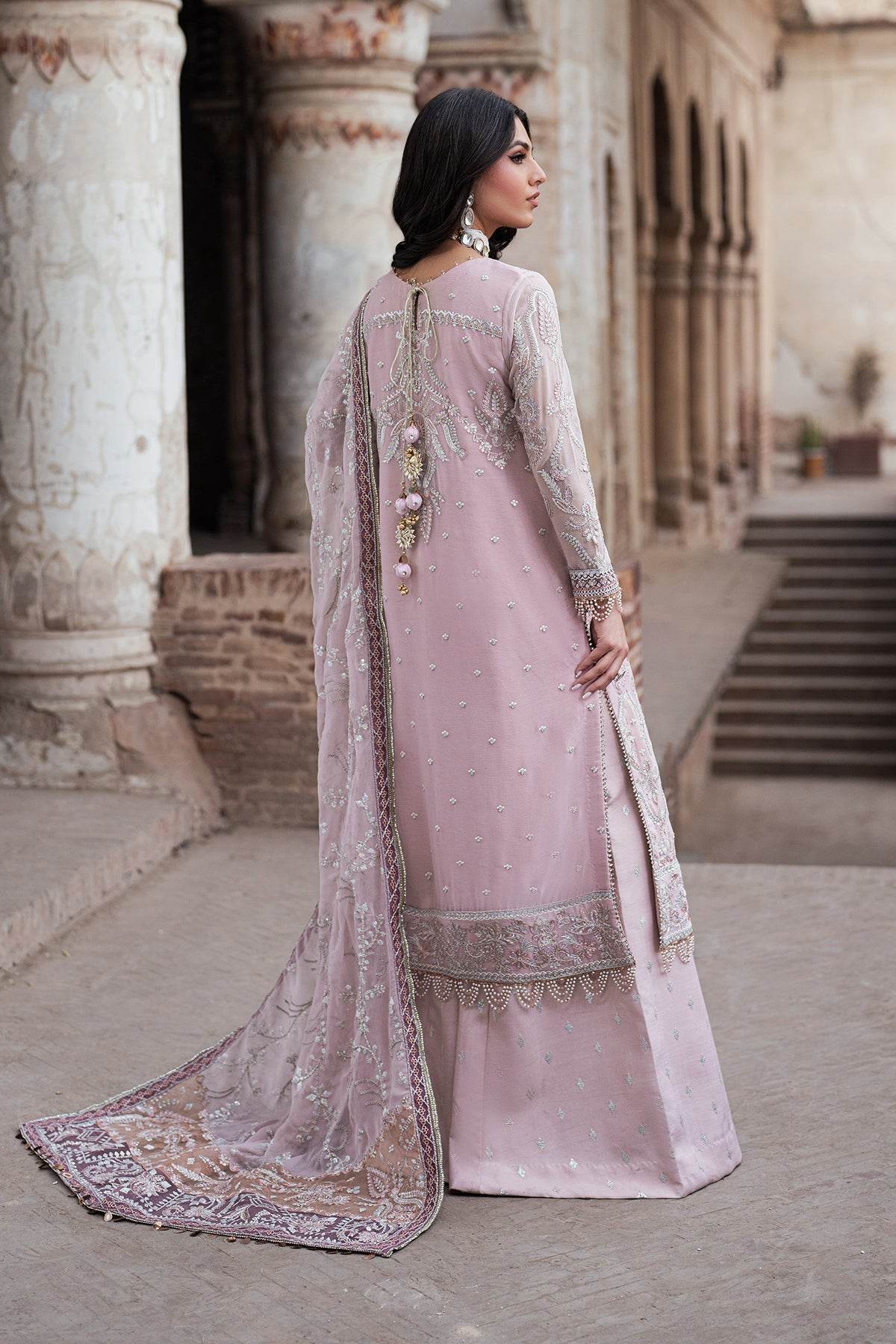 Shehnai By Zarif Embroidered Luxury Wedding Unstitched 3pcs - Jotey