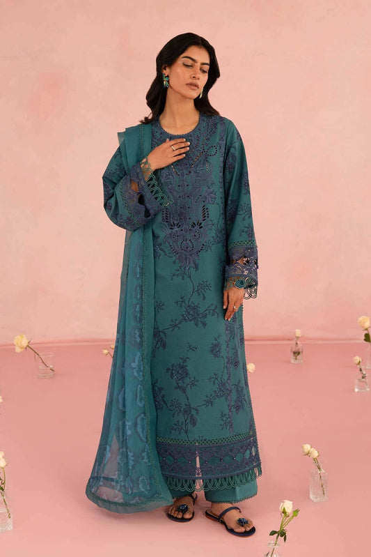 Floral Charm By Afrozeh Embroidered Lawn Unstitched 3pcs - Jotey