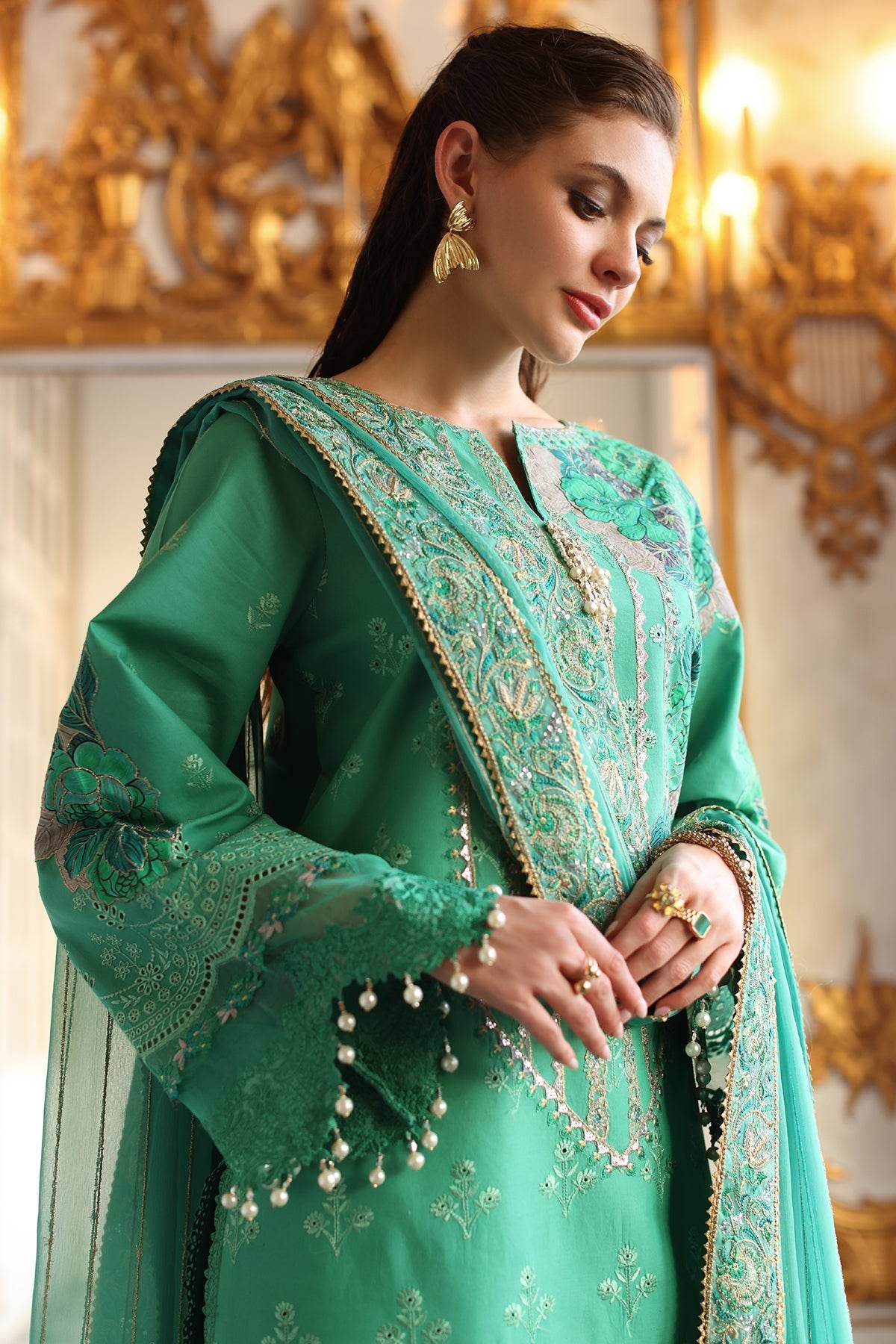 Tabeer By Charizma Embroidered Premium Chiffli Lawn Eid Edition Unstitched 3pcs - Jotey