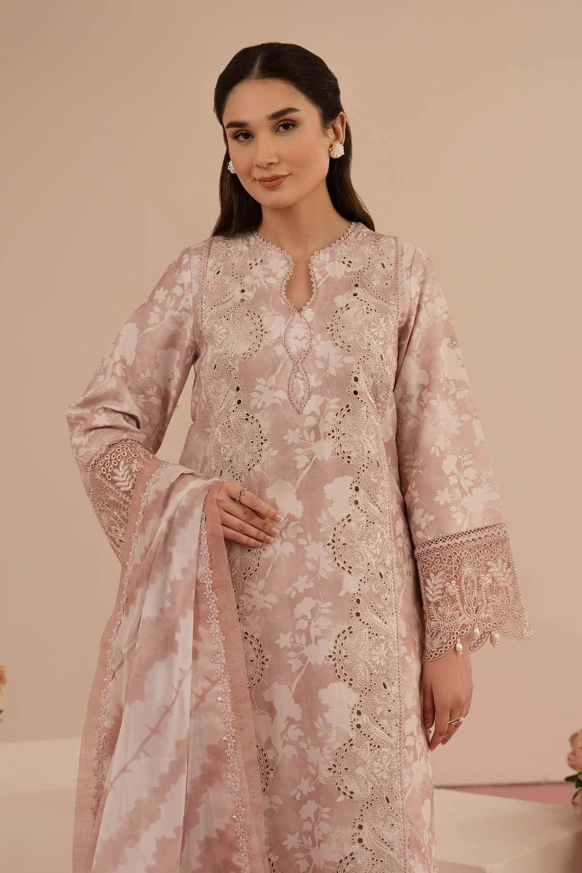 Floral Charm By Afrozeh Embroidered Lawn Unstitched 3pcs - Jotey