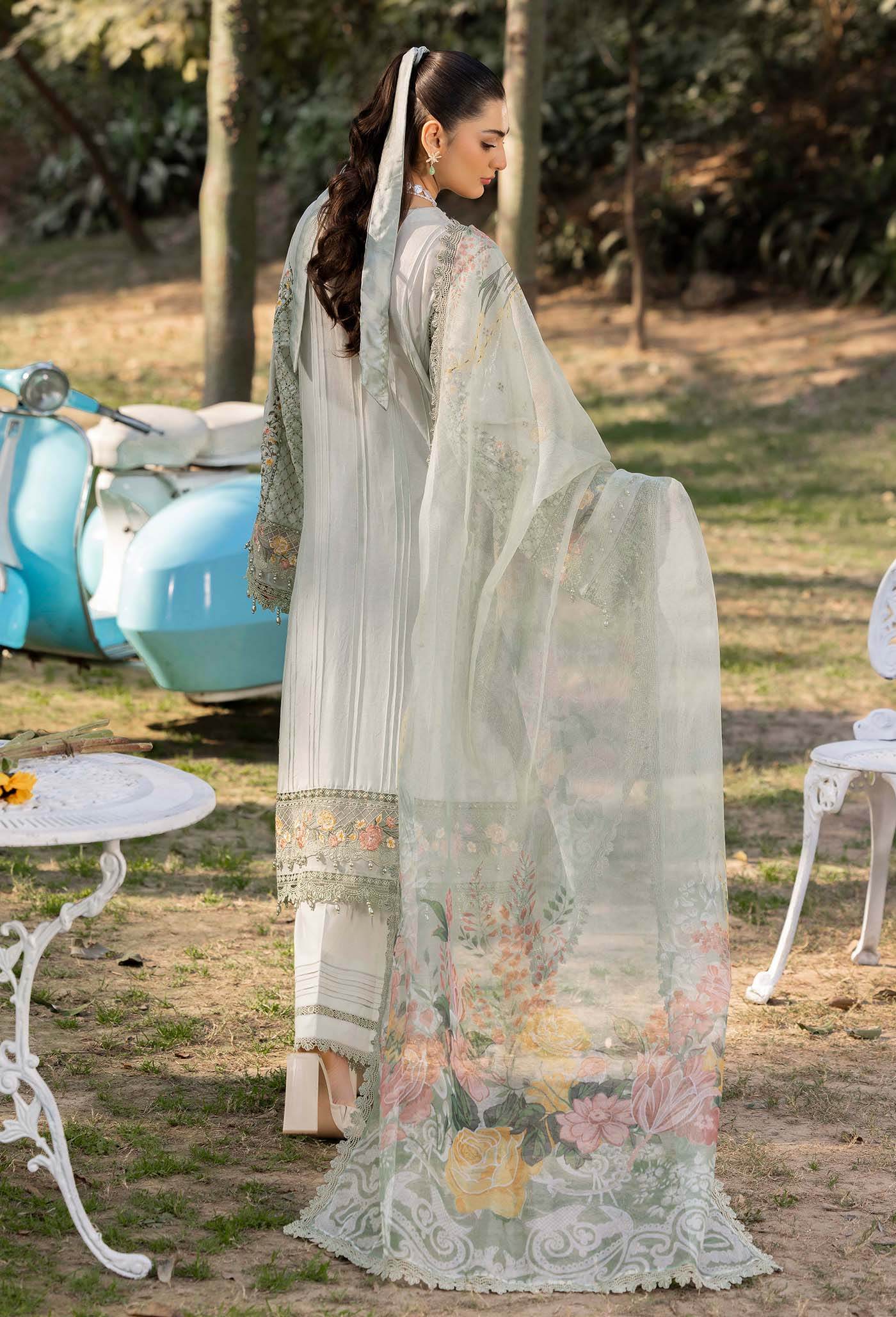 Adans Libas Gull Rukh Unstitched Lawn 3 Piece - Jotey