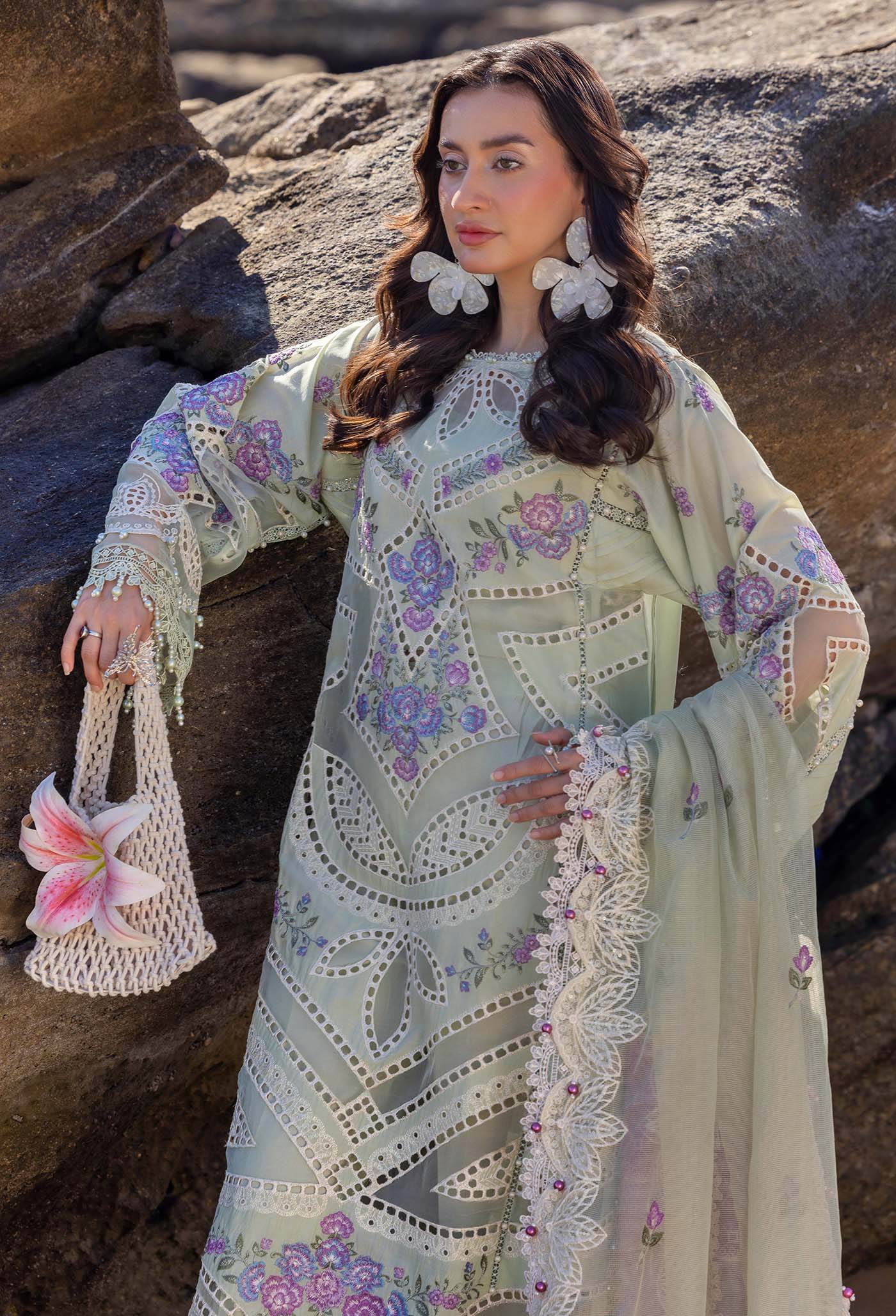 Adans Libas Lasserkari Embroidered Premium Lawn Unstitched 3 Piece - Jotey