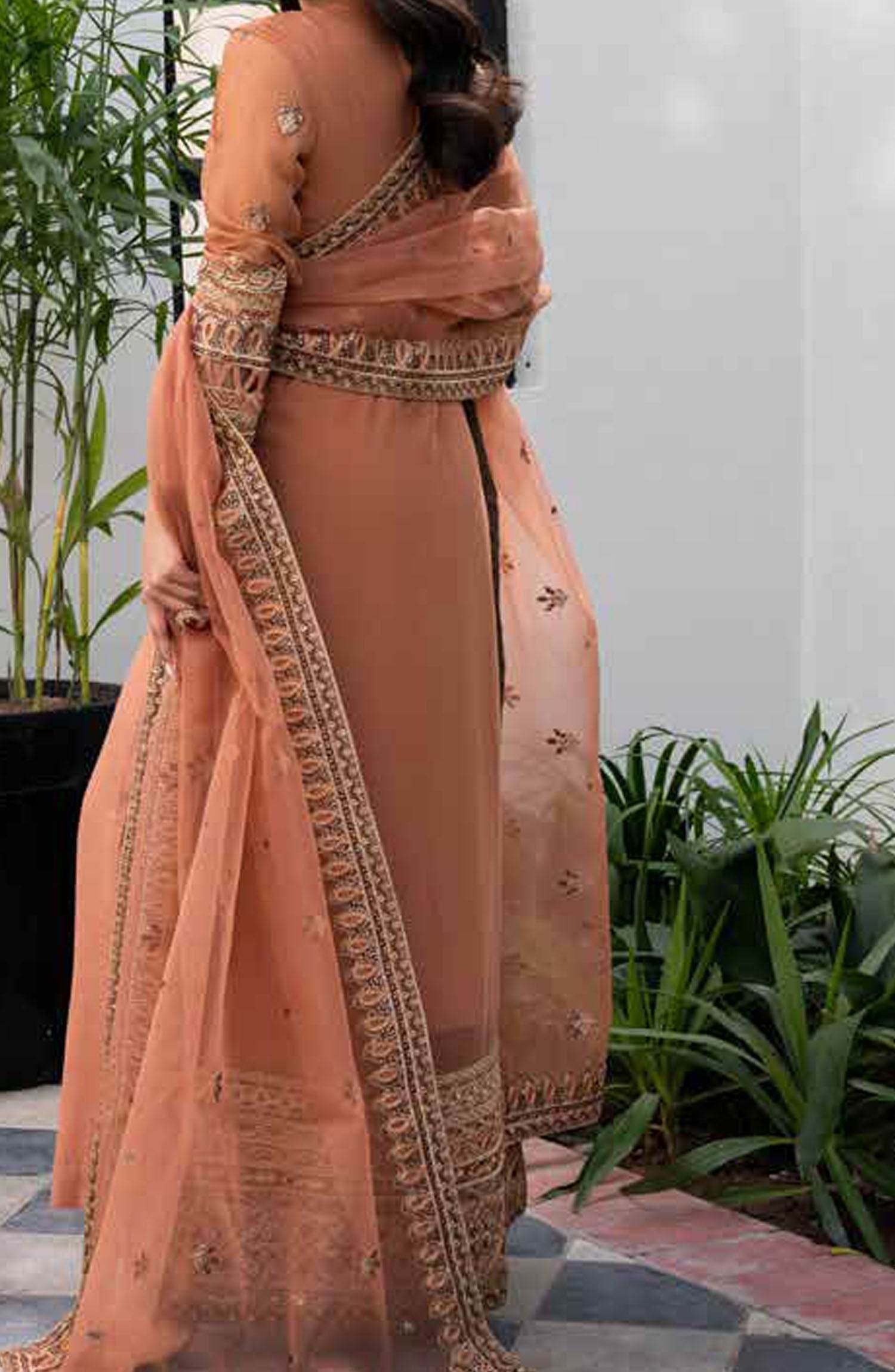 Tarz by Freesia Embroirdered Chiffon Unstitched 3 Piece - Jotey