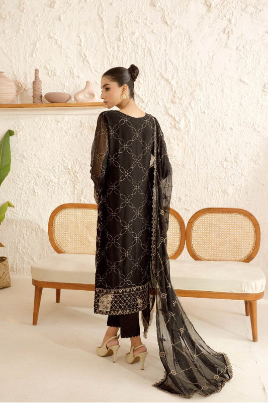 Sonehri By Ramsha Chiffon Unstitched 3pcs - Jotey