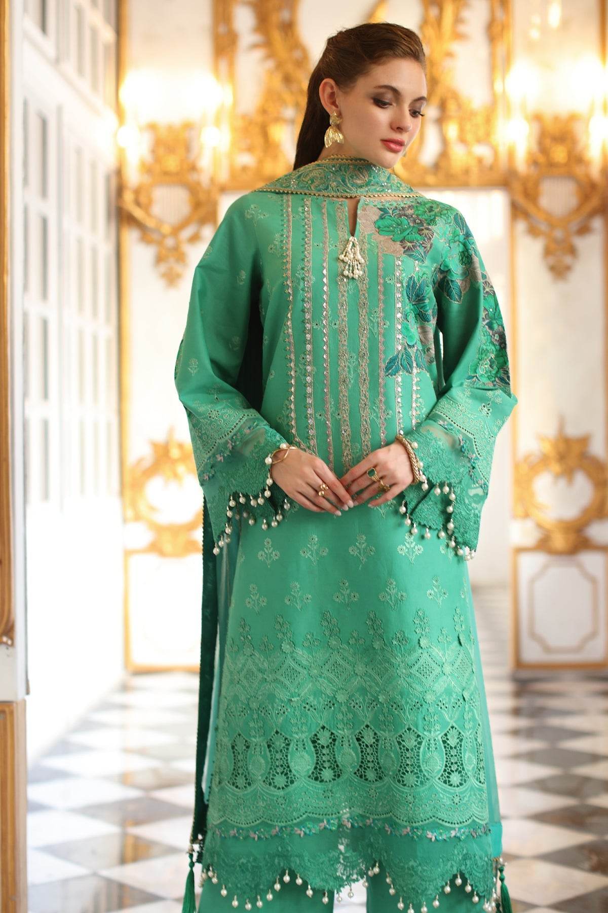 Tabeer By Charizma Embroidered Premium Chiffli Lawn Eid Edition Unstitched 3pcs - Jotey