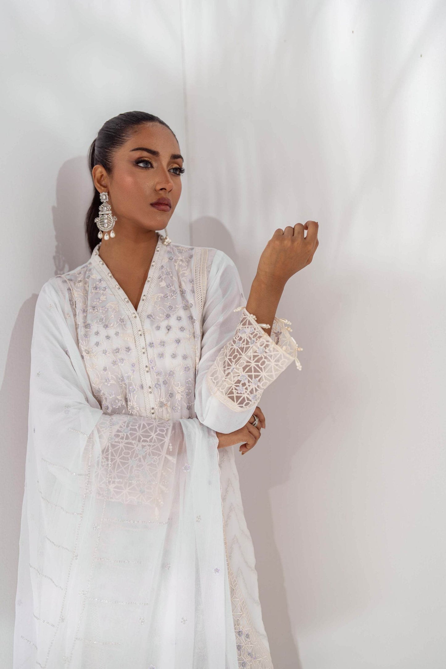 Mehru By Guzel Embroidered Stitched Chiffon 3pcs - Jotey