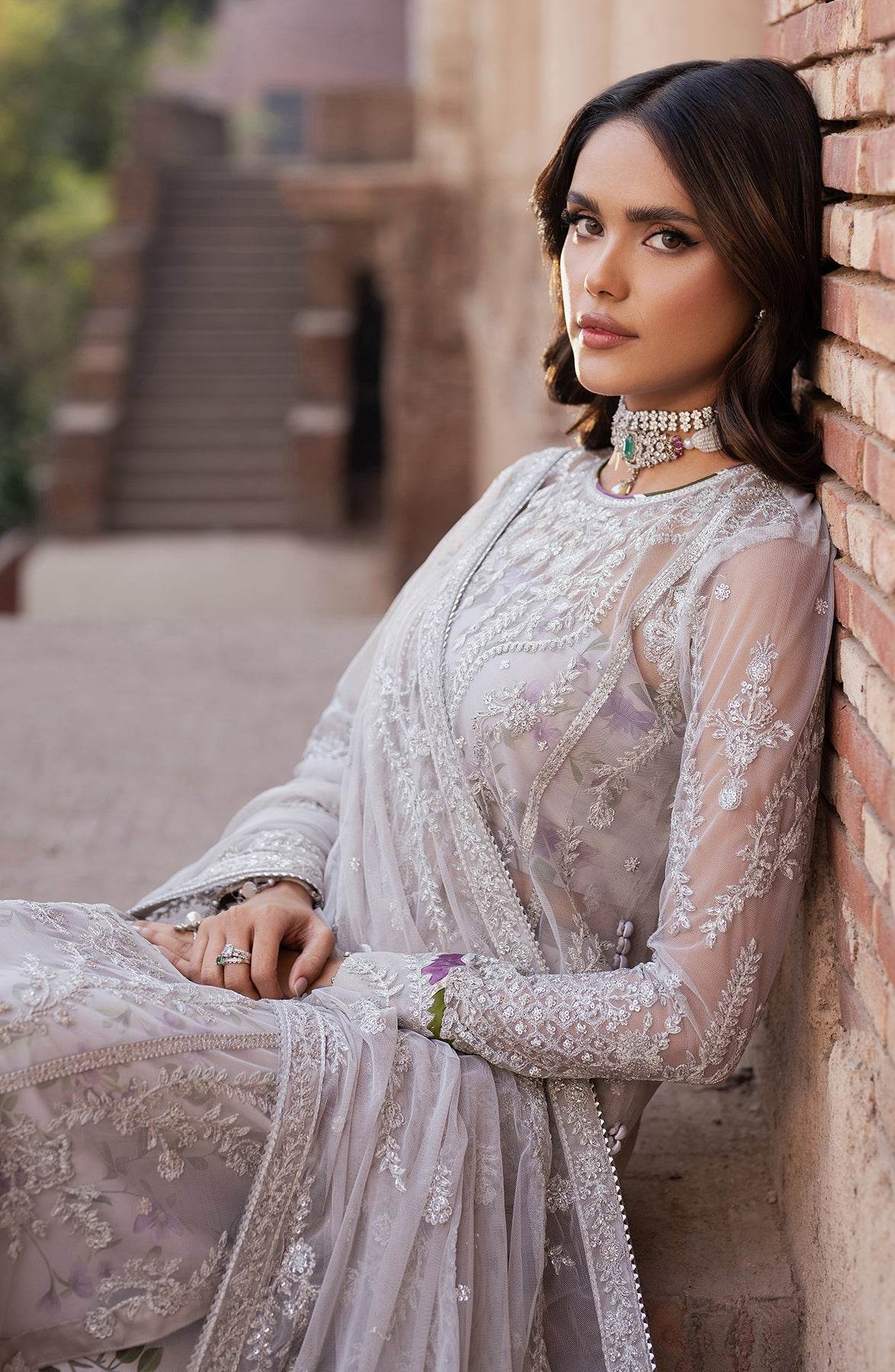 Shehnai By Zarif Embroidered Luxury Wedding Unstitched 3pcs - Jotey