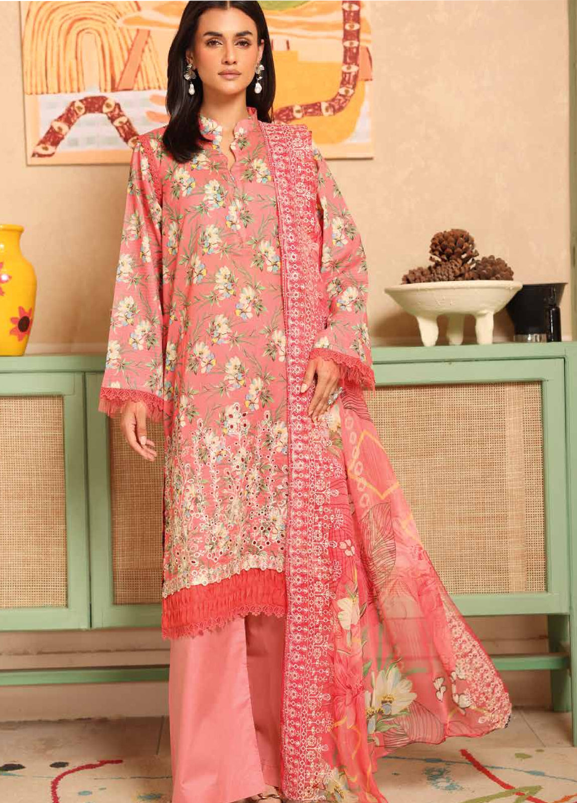 Aleeha by Johra Embroidered Chikankari + Printed Lawn Unstitched 3Pcs