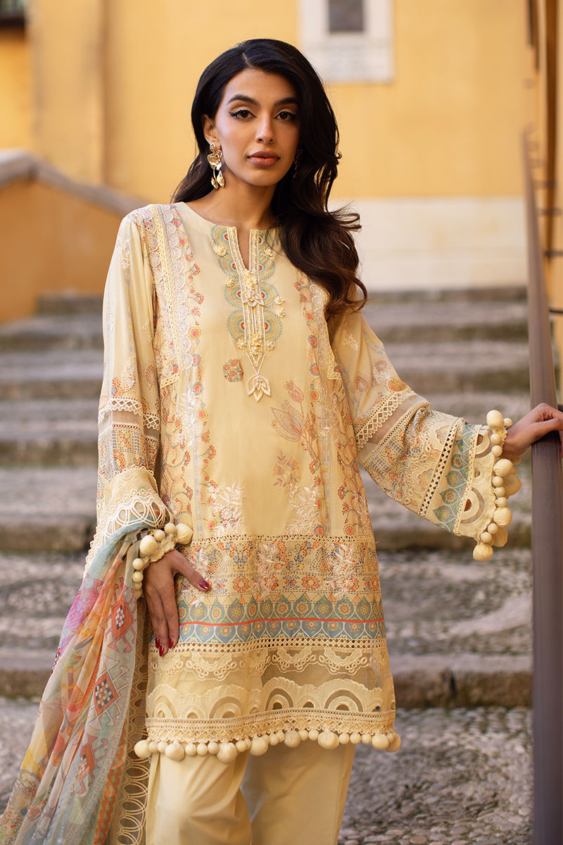 Zoha By Ansab Jahangir Embroidered Luxury Lawn'25 Unstitched 3pcs