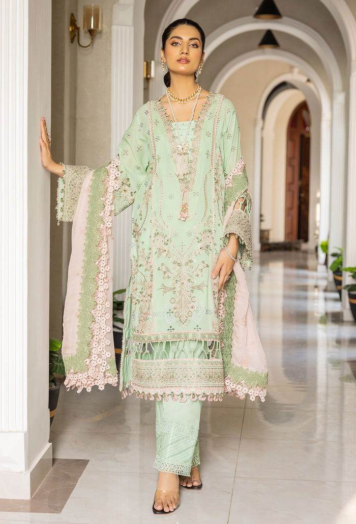 Adan Libas Suroor Unstitched Swiss Voil 3Pcs - Jotey