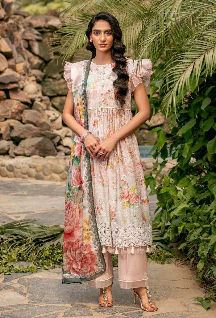 Adan's Prints by Meerab Malik Embroidered Lawn 3pcs - Jotey