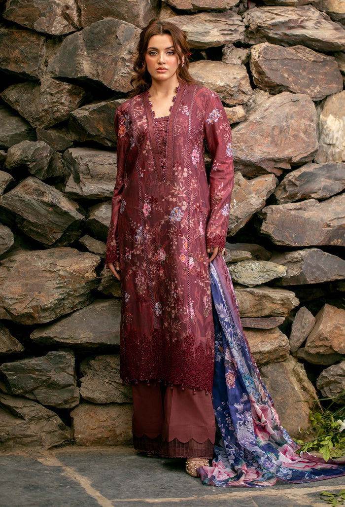 Adan's Prints by Meerab Malik Embroidered Lawn 3pcs - Jotey
