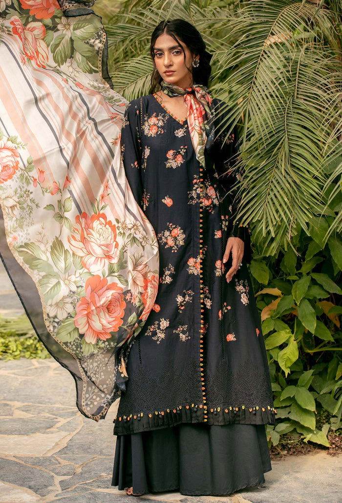 Adan's Prints by Meerab Malik Embroidered Lawn 3pcs - Jotey