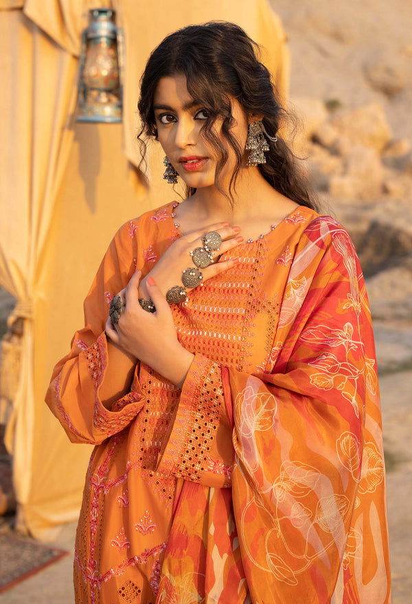 Adans Libas By Hafsa Zia Embroidered Lawn 3pcs - Jotey