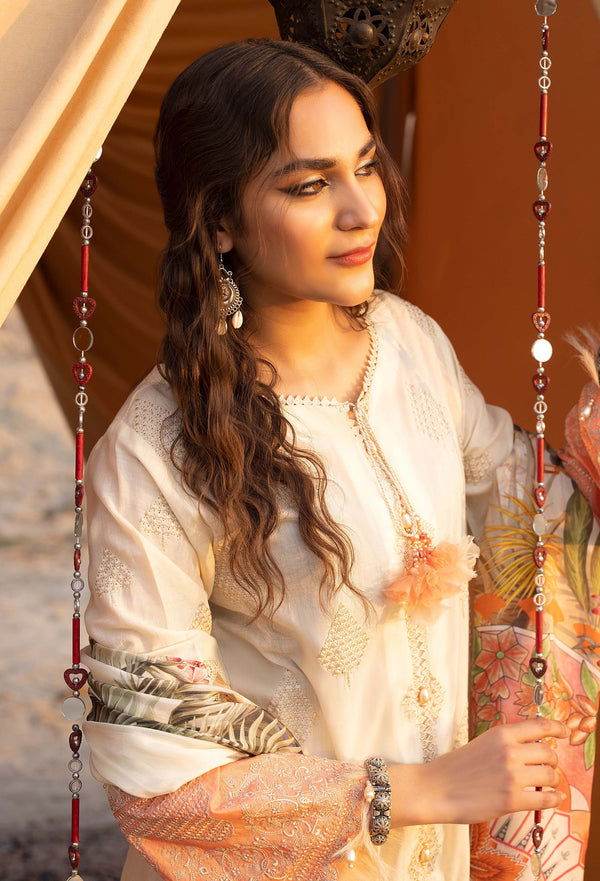 Adans Libas By Hafsa Zia Embroidered Lawn 3pcs - Jotey