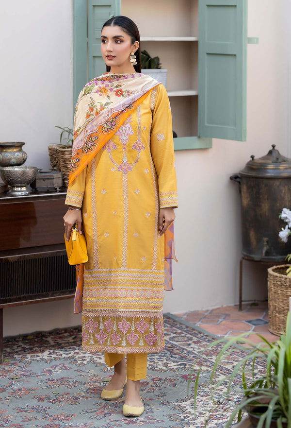 Adans Libas By Zia Embroidered Lawn 3pcs - Jotey