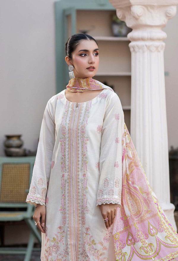 Adans Libas By Zia Embroidered Lawn 3pcs - Jotey