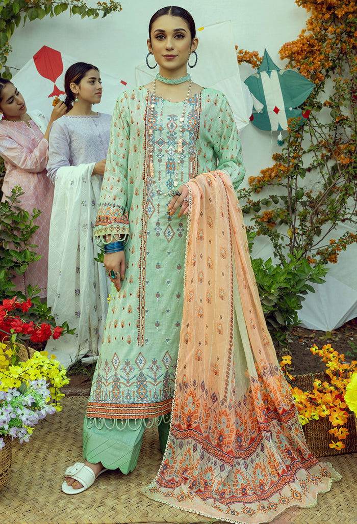 Adans Libas Umang 2 Embroidered Suvic Lawn 3pcs - Jotey