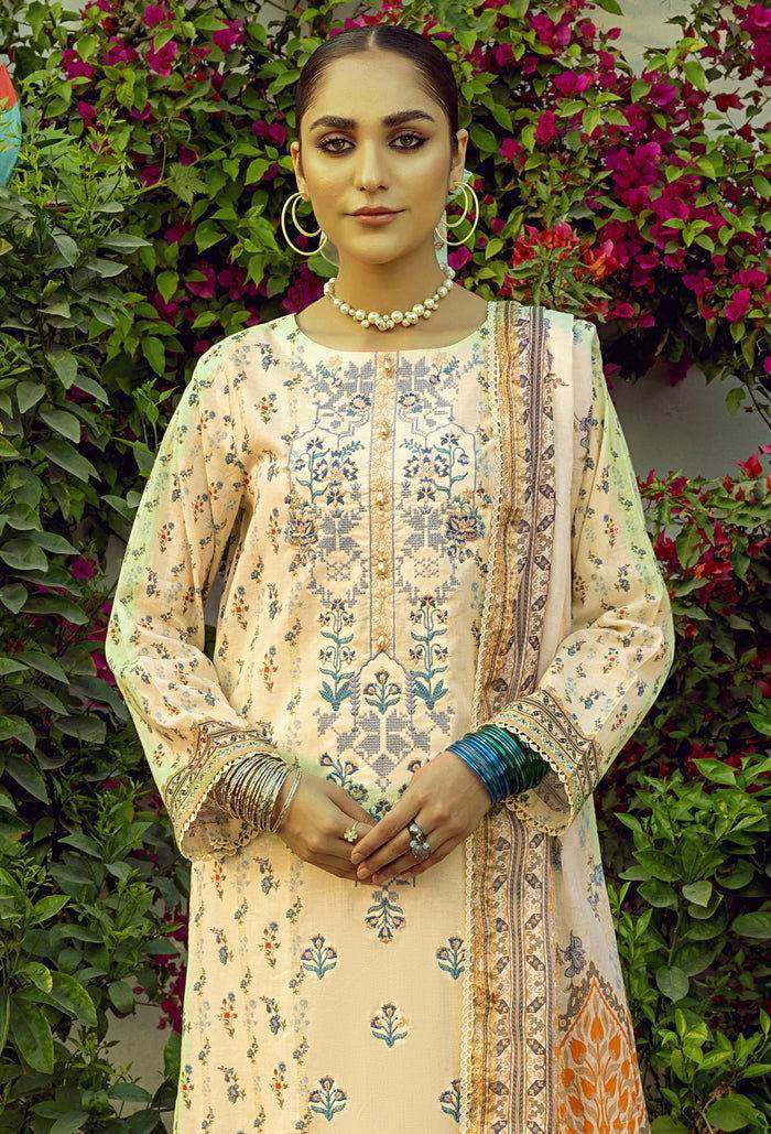 Adans Libas Umang 2 Embroidered Suvic Lawn 3pcs - Jotey