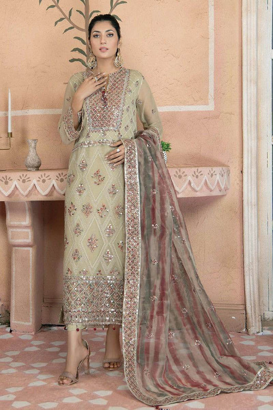 Aeris By Noors Luxury Semi Stitched 3Pcs - Jotey