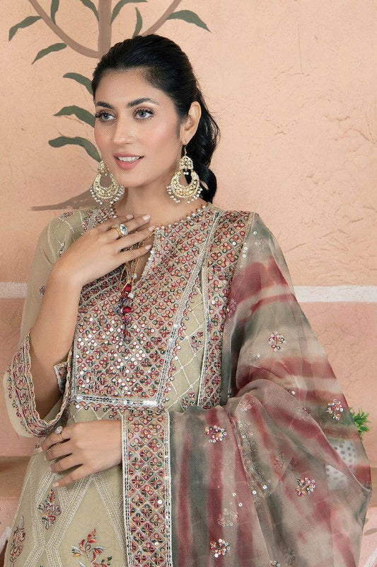 Aeris By Noors Luxury Semi Stitched 3Pcs - Jotey