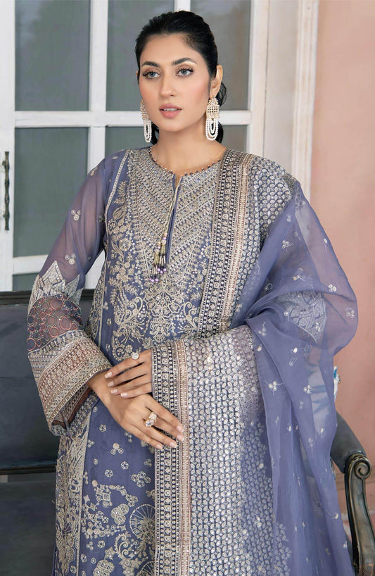 Aeris By Noors Luxury Semi Stitched 3Pcs - Jotey