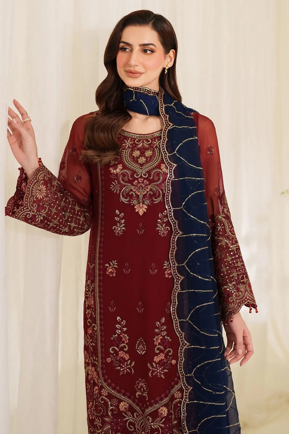 Noore By Imrozia Embroidered Luxury Chiffon Unstitched 3 Piece