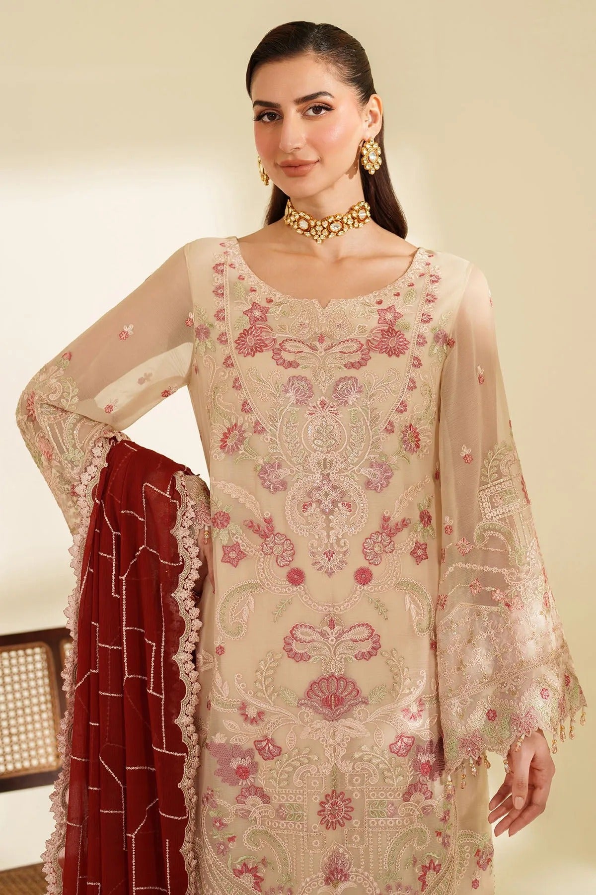 Noore By Imrozia Embroidered Luxury Chiffon Unstitched 3 Piece