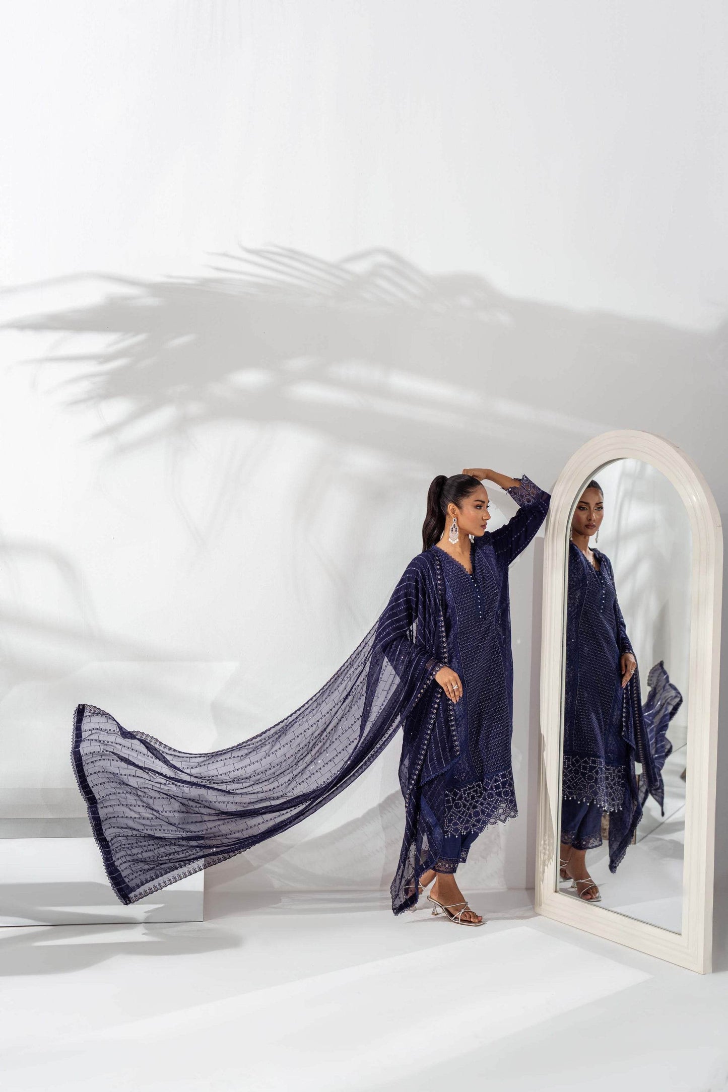 Mehru By Guzel Embroidered Stitched Chiffon 3pcs - Jotey