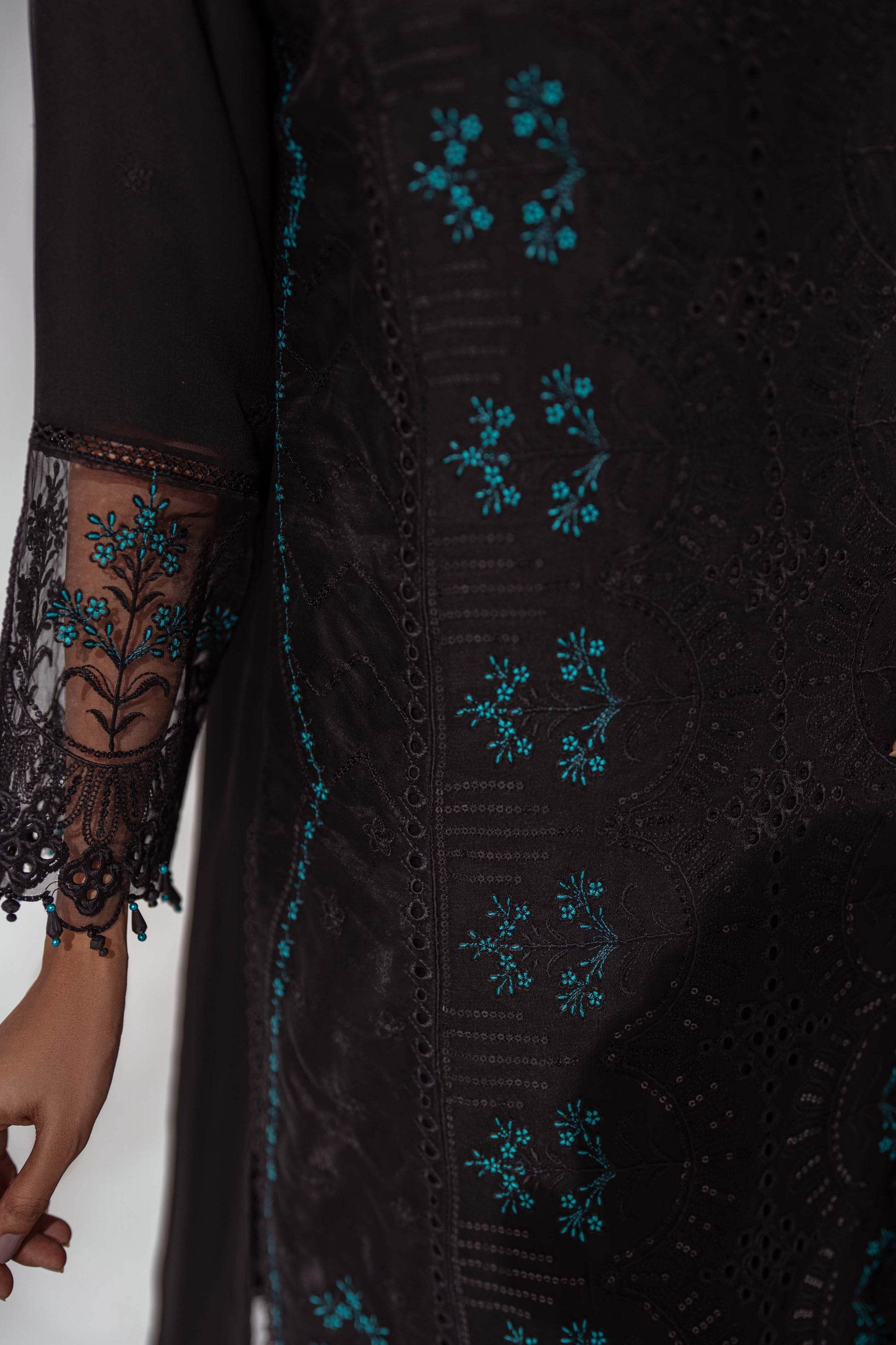 Mehru By Guzel Embroidered Stitched Chiffon 3pcs - Jotey