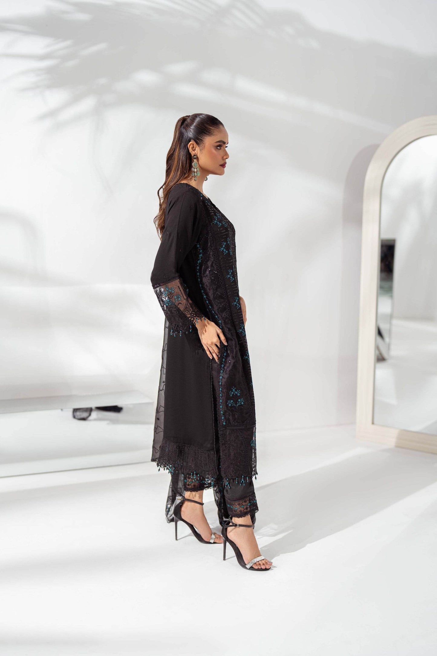 Mehru By Guzel Embroidered Stitched Chiffon 3pcs - Jotey