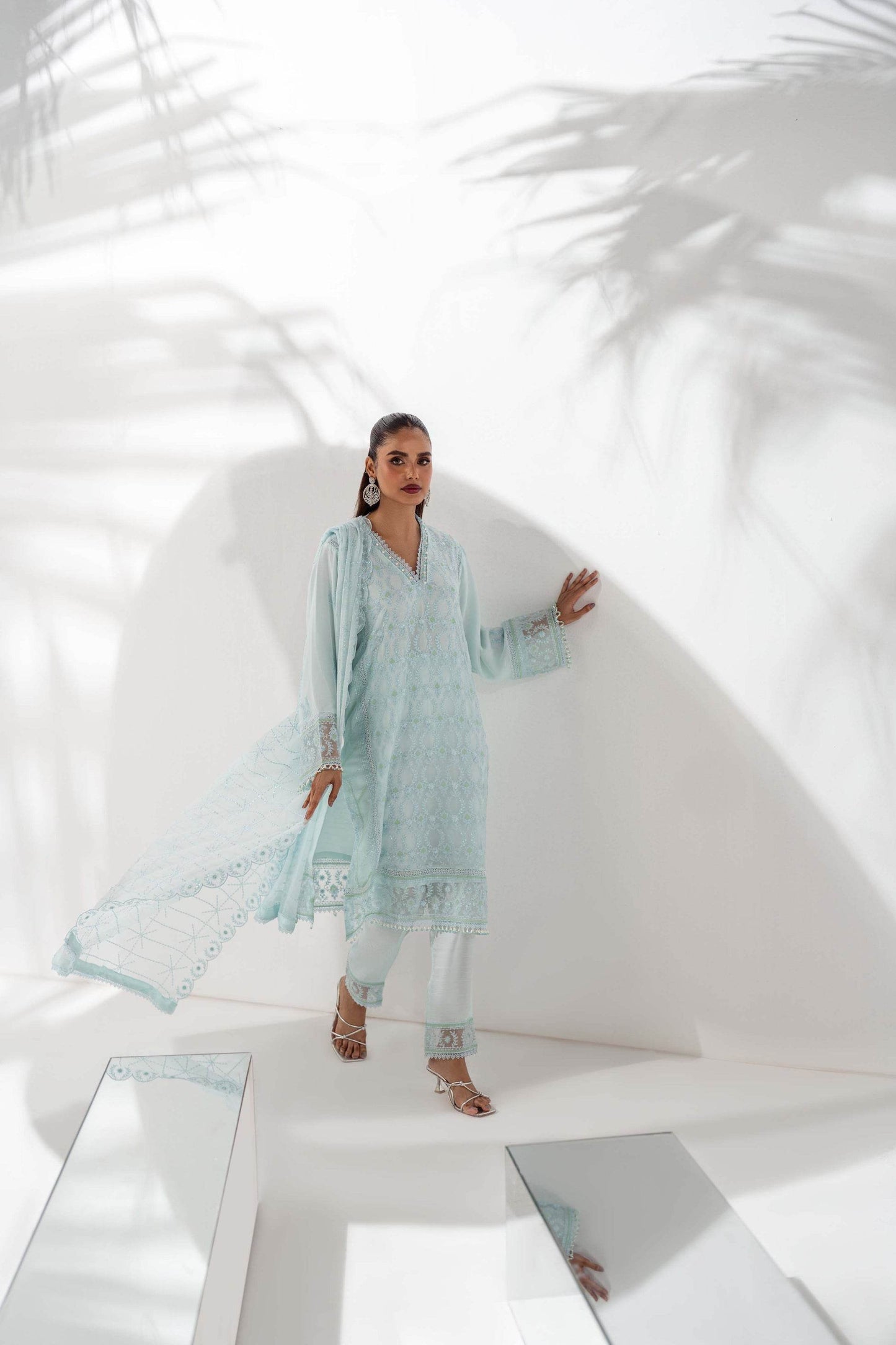 Mehru By Guzel Embroidered Stitched Chiffon 3pcs - Jotey