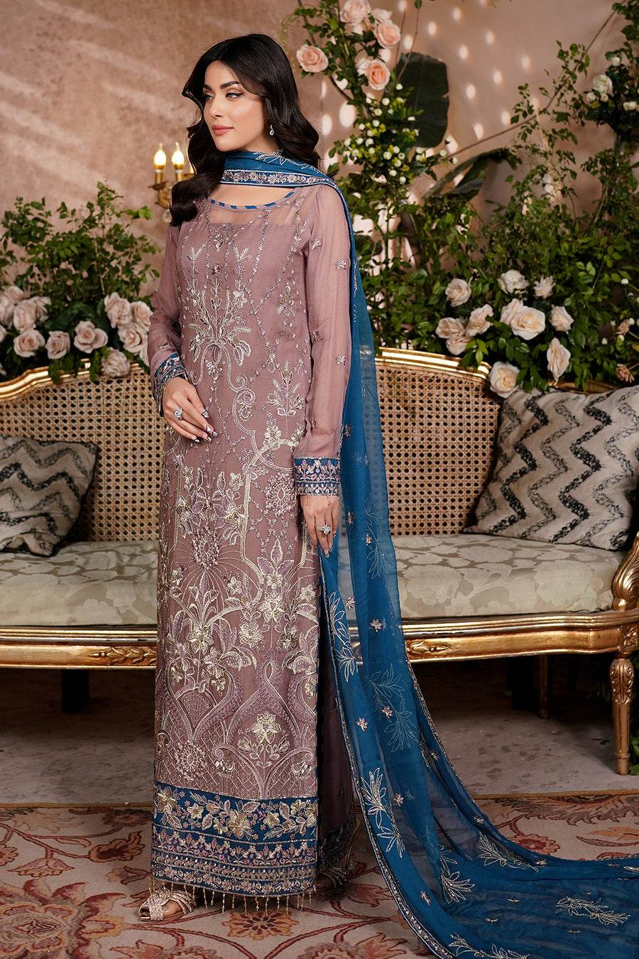 Aarzu Luxury Embroidered Vol-03 Unstitched 3Pcs - Jotey