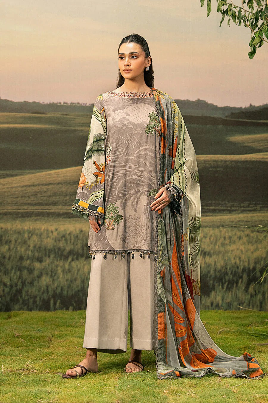 M. Basics By Maria B. Digital Printed & Embroidered Arabic Lawn Unstitched 3 Piece