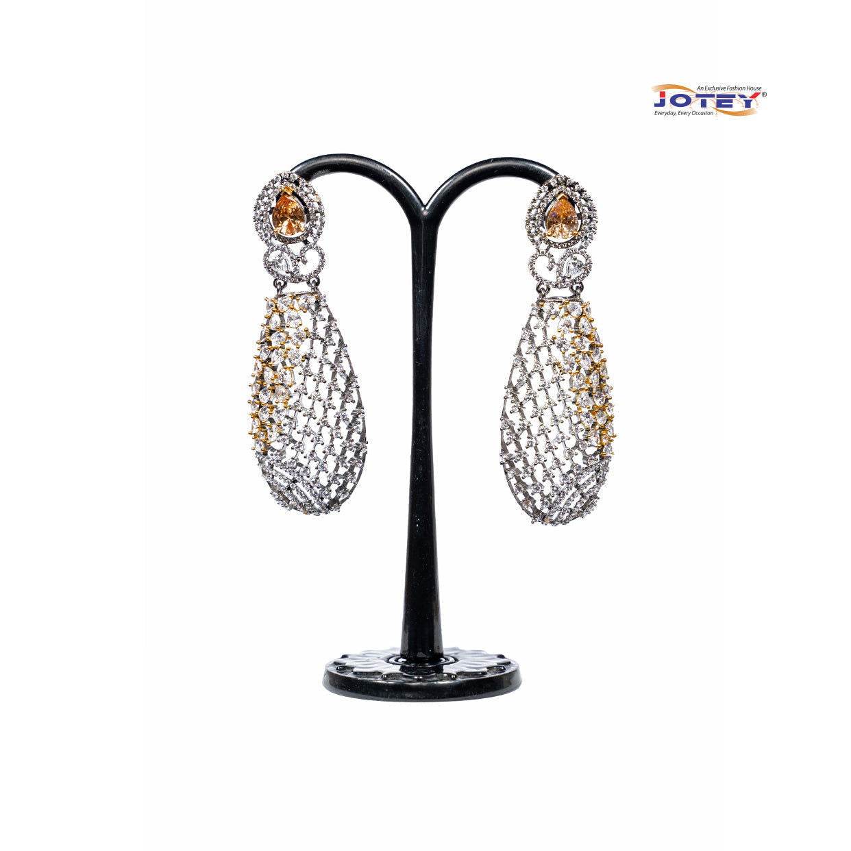 Diamond Cut Mint AD Stone Earrings - Jotey