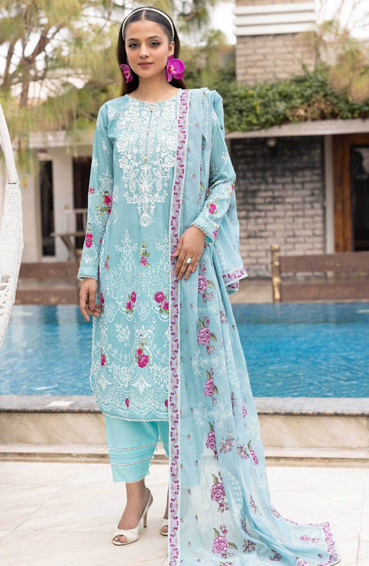 Florence by Nur Embroidered Unstitched Lawn 3pcs - Jotey