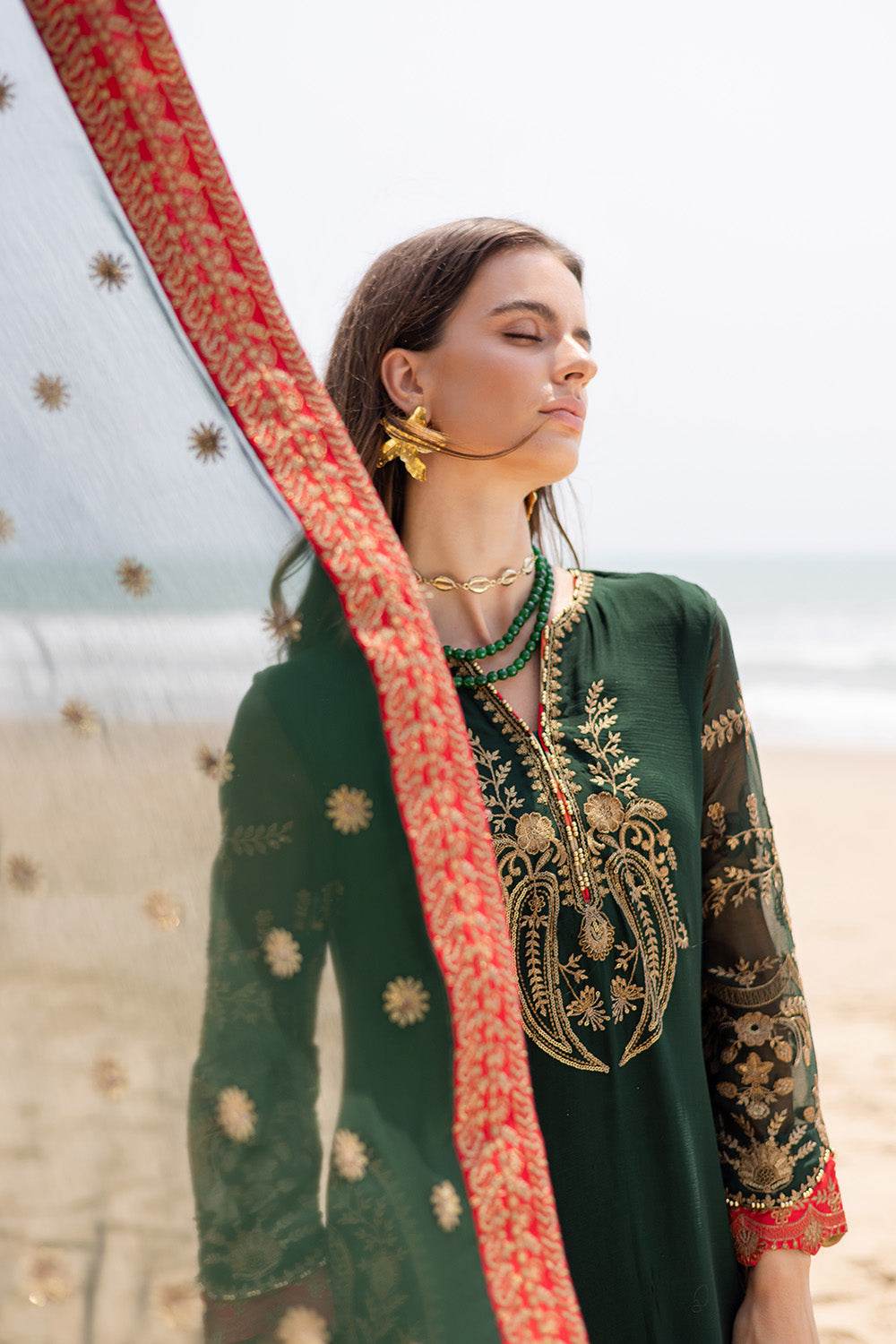 Zyra by Freesia Embroirdered Chiffon Unstitched 3 Piece - Jotey