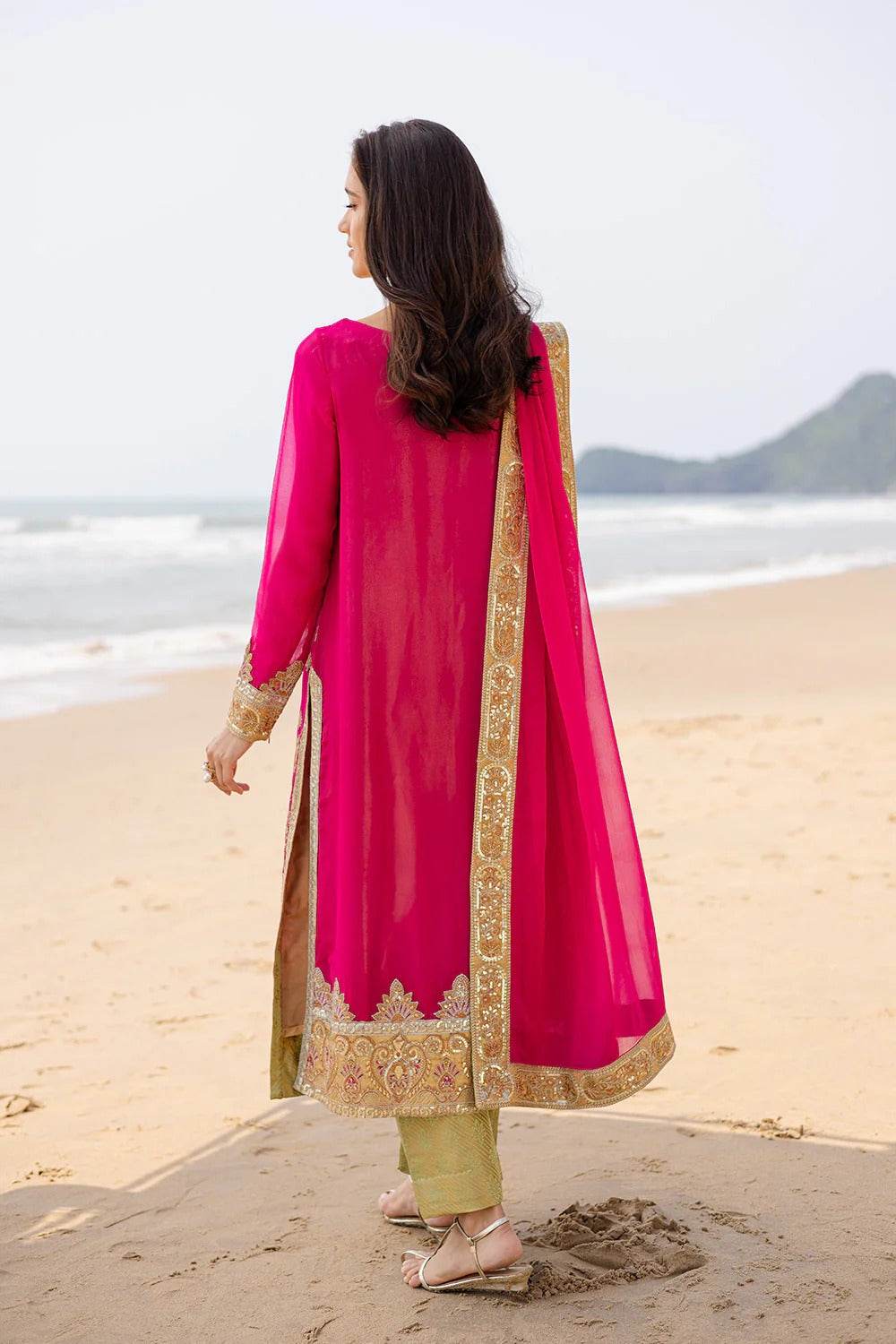 Zyra by Freesia Embroirdered Chiffon Unstitched 3 Piece - Jotey