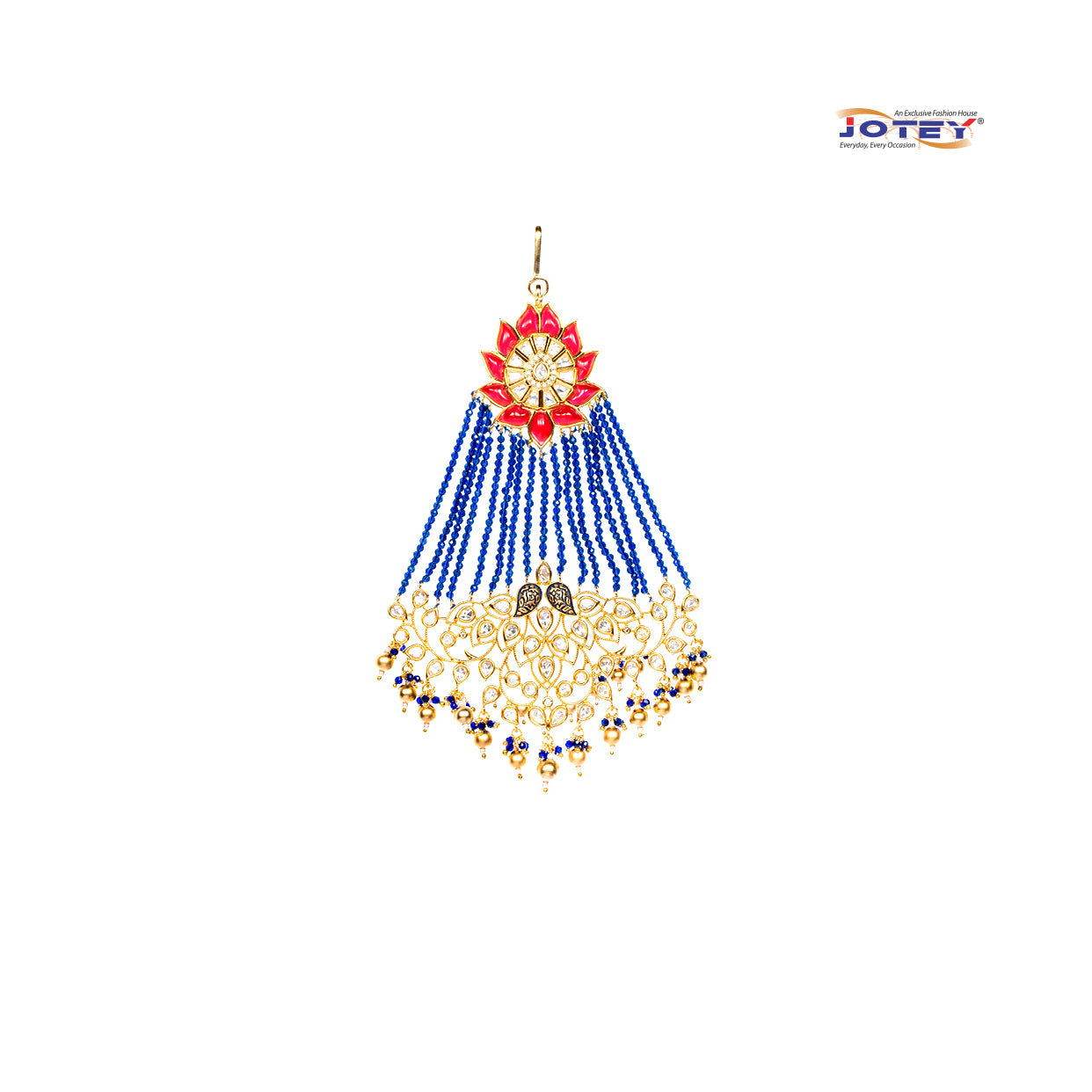 Gold Plated Ad & Ruby Stone Jhapta - Jotey