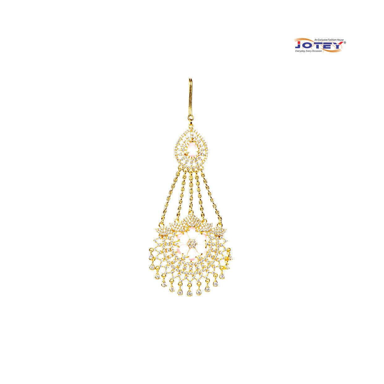 Gold Plated Rose quartz Stone Jhapta - Jotey