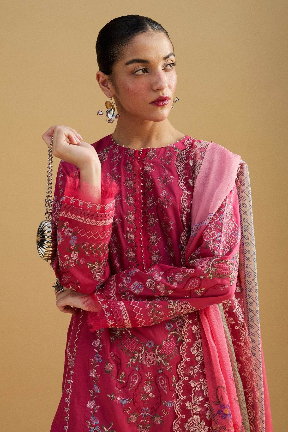 Zara Shahjahan Satori Embroidered Luxury Lawn Unstitched 3pcs - Jotey
