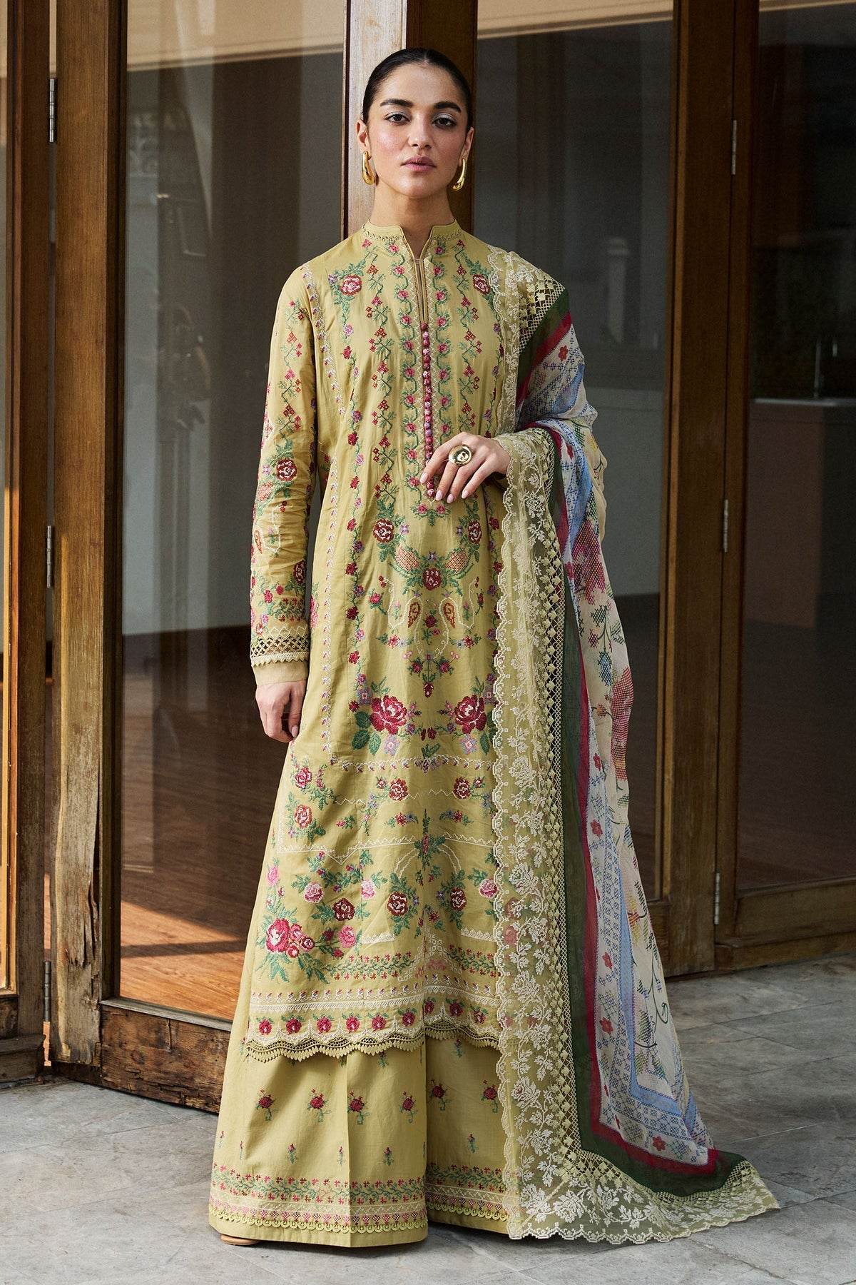Zara Shahjahan Satori Embroidered Luxury Lawn Unstitched 3pcs - Jotey