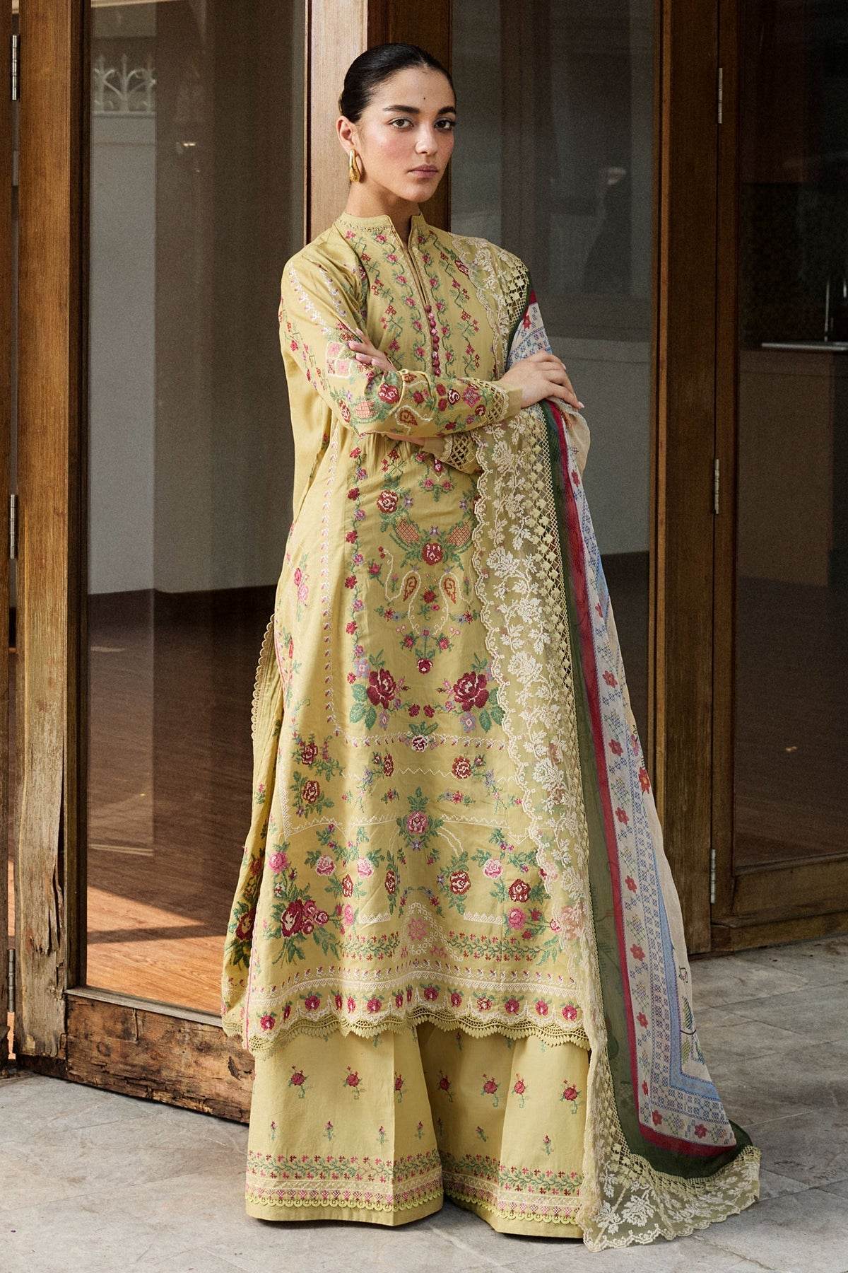 Zara Shahjahan Satori Embroidered Luxury Lawn Unstitched 3pcs - Jotey