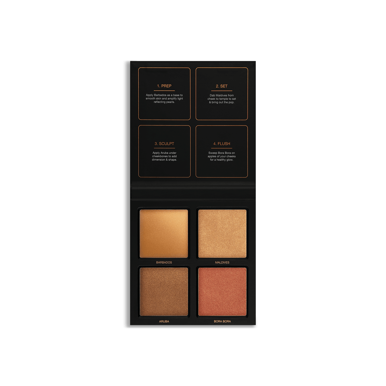 Huda Beauty 3D Cream and Powder Highlighter Palette-Bronze Sands - Jotey