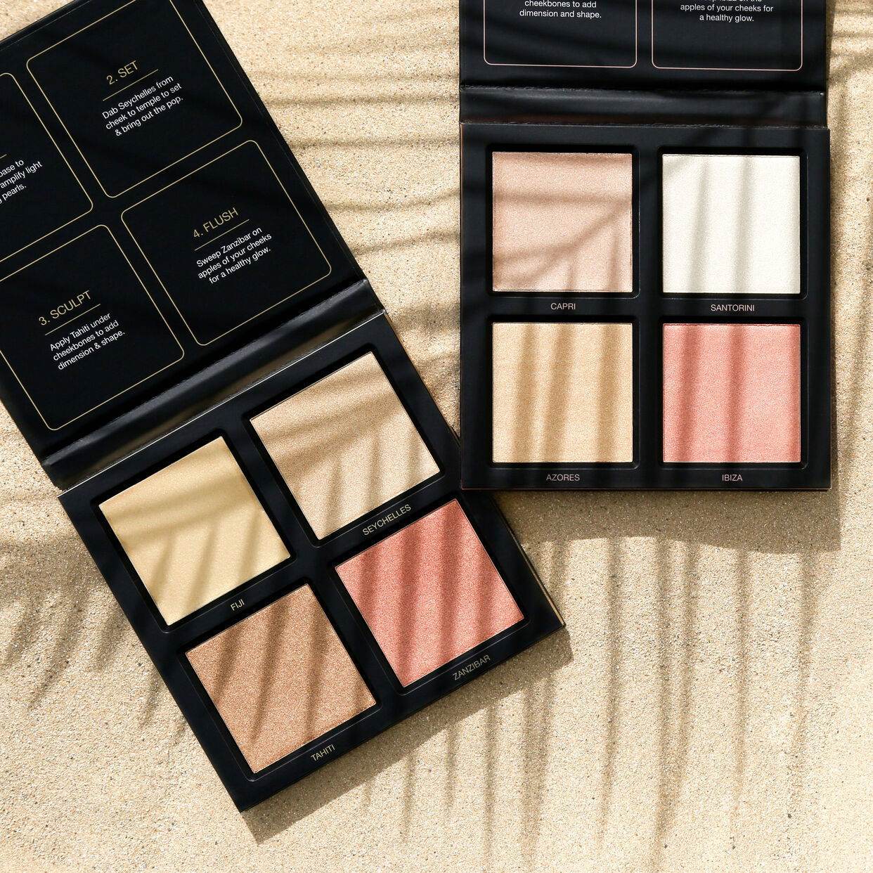 Huda Beauty 3D Cream and Powder Highlighter Palette-Pink Sands - Jotey