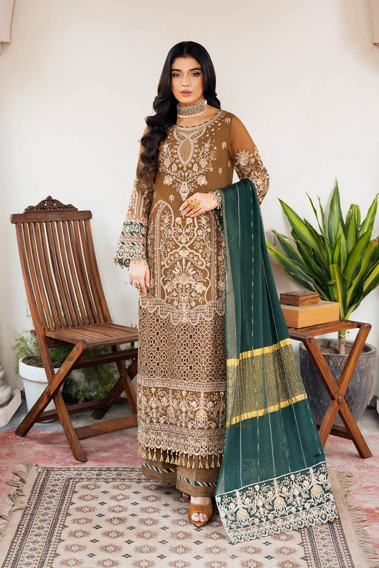 Sitarah By Serene Embroidered Luxury Chiffon Unstitched 3pcs - Jotey