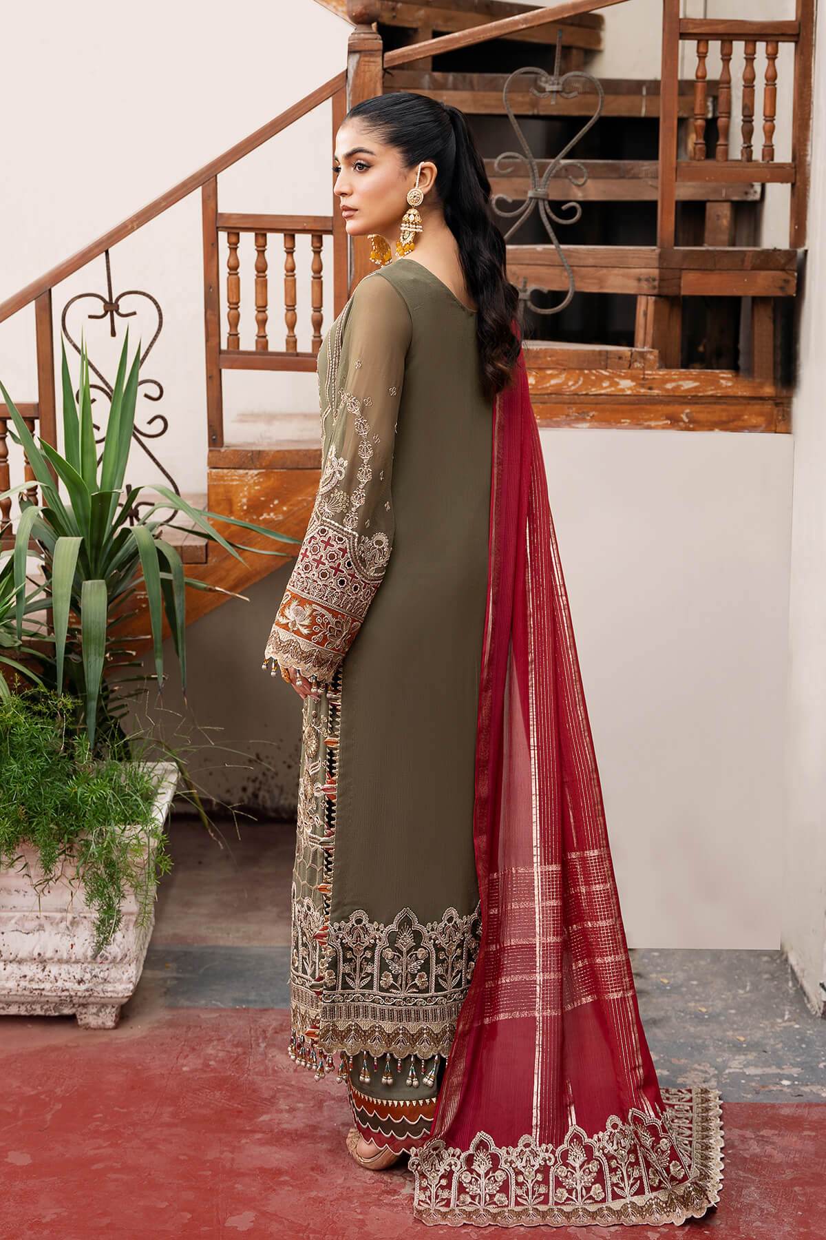 Sitarah By Serene Embroidered Luxury Chiffon Unstitched 3pcs - Jotey
