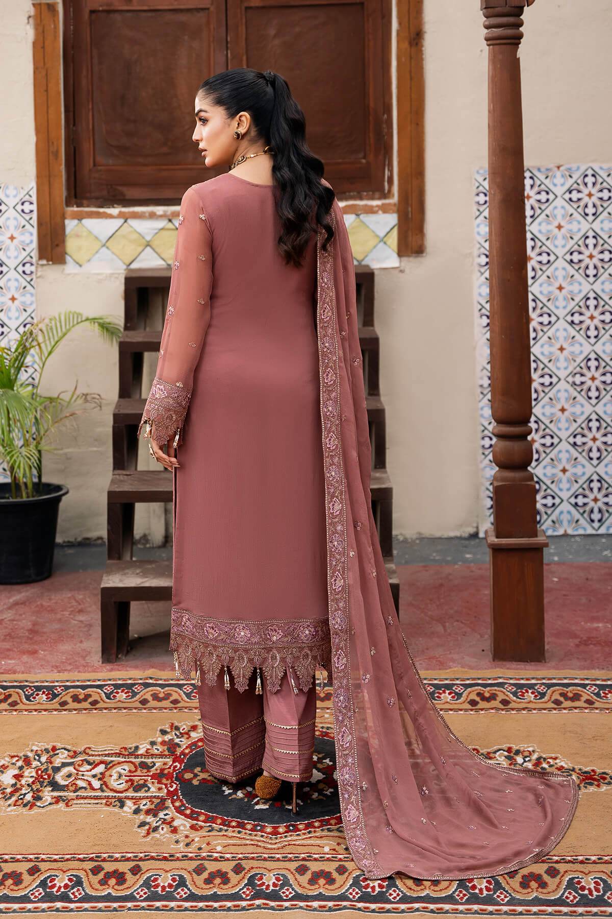 Sitarah By Serene Embroidered Luxury Chiffon Unstitched 3pcs - Jotey